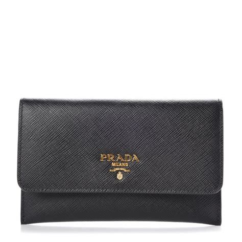 prada saffiano metal flap wallet